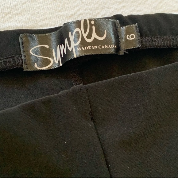 SYMPLI Black Matte Jersey Straight Leg Capri Pull-On Elastic Waist Pants Size 6 - Picture 3 of 9